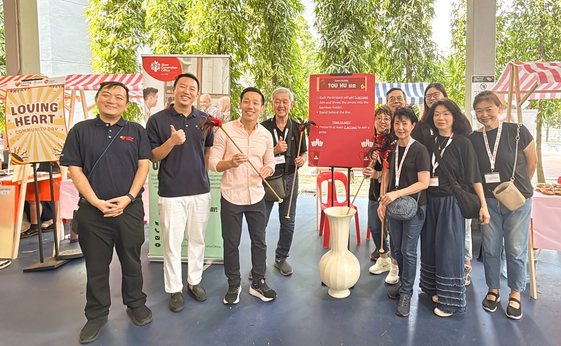 SKS volunteers and guests at the Loving Heart Community Carnival Tou Hu booth